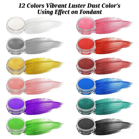 16 Color Luster Dust Edible Glitter Set for Drinks, Cakes Decorations, Painting, Edible Shimmer Glitter Dust for Drinks, 15 Luster Dust + Iridescent Prism Powder Edible Gllitter, Vegan