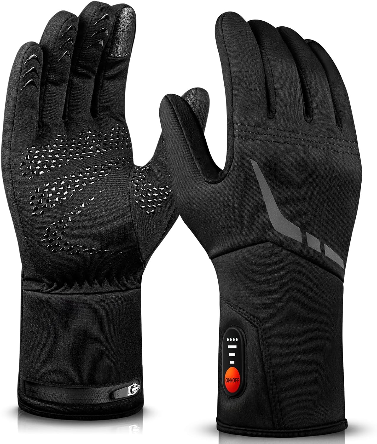 Heated Gloves Liners for Women Men, Rechargeable Electric Battery Thin Heated Work Gloves for Raynaud, Winter Warm Glove Liners for Driving Working(Sliver,L