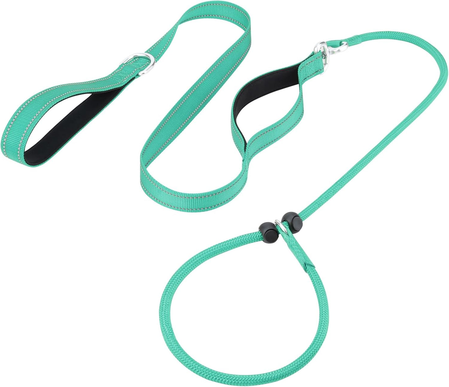 Aiyuda Tangle-Free Slip Lead for Dogs with Padded Traffic Handle, Reflective Dog Training Leash, 6ft Dog Leads for Walking, Double Handle Leash for Puppy, Small, Medium Dogs Under 40 LBS,Turquoise