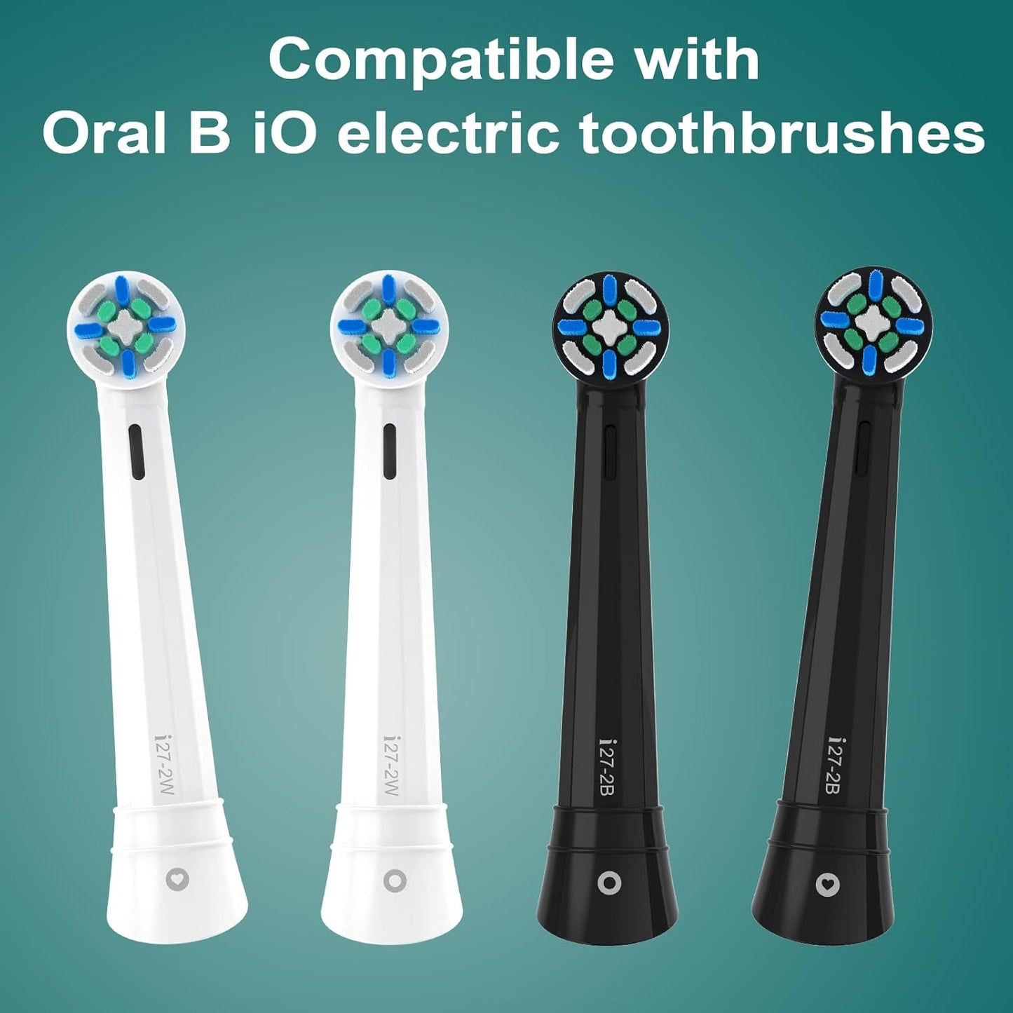 12 Pack iO Replacement Heads Compatible with Oral B iO, for Oral B iO 2/3/4/5/6/7/8/9/10 Series Electric Toothbrushes, Medium Softness for Protect Teeth and Gums, White/Black