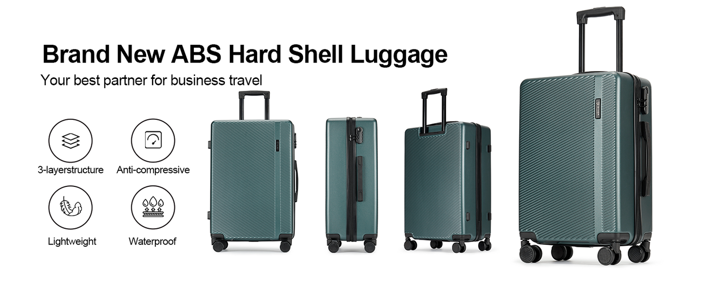 GinzaTravel 3 Piece Luggage Sets with Spinner Wheels,Hard Suitcases with Wheels,Travel Luggage,Red, Pink, OD-Z2020