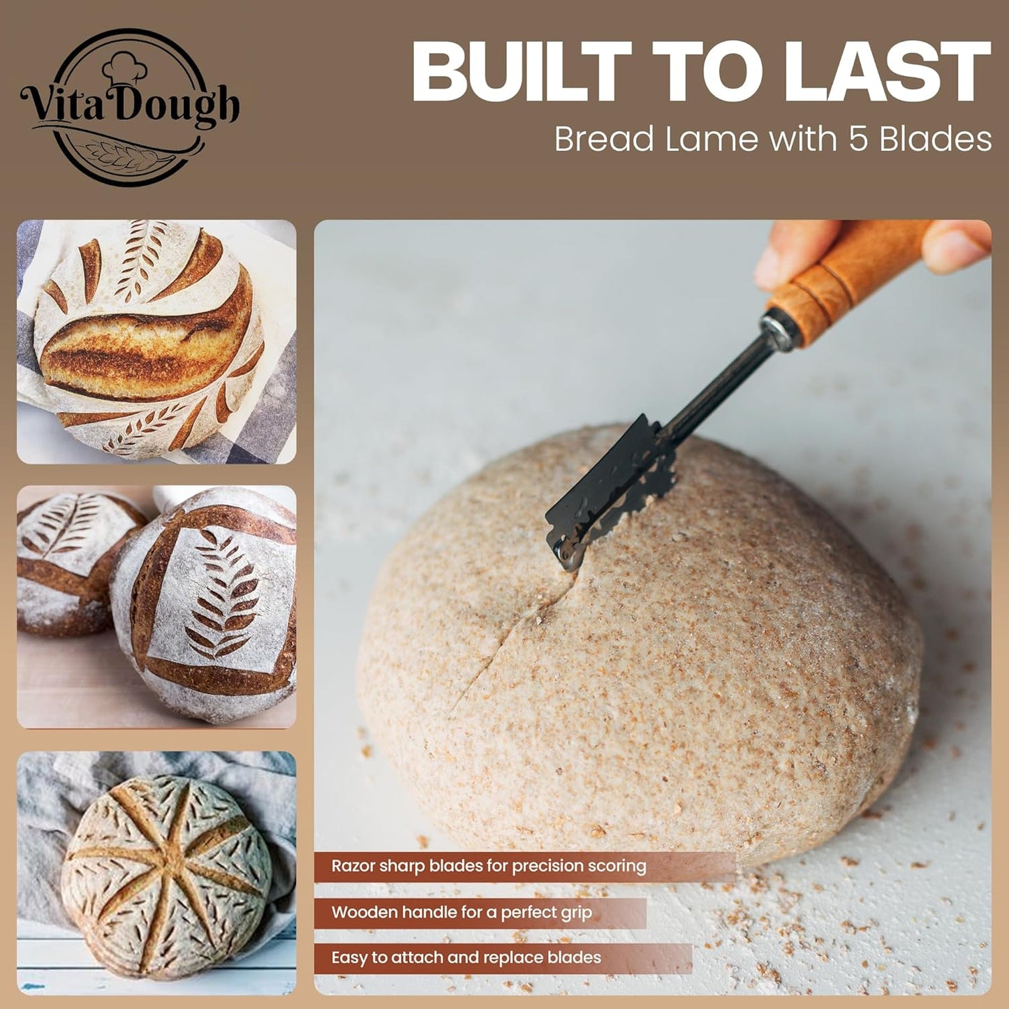 Sourdough Starter Kit - Easy to Use & Clean Sourdough Starter Jar, BPA-Free & Reusable Sourdough Jar, Sourdough Starter Jar Glass with Aluminum Lid - Sourdough Bread Starter Kit