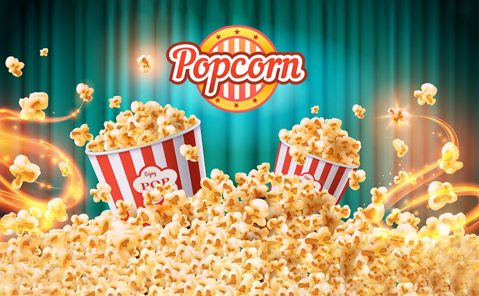 Popcorn Machine Hot Air Popcorn Maker No Oil, High Popping Rate, 5.3 Quart Quarts 1100w 2 Min Fast Popping Air Popper with Butter Melter, BPA-Free, Popcorn Poppers for Home (Green)
