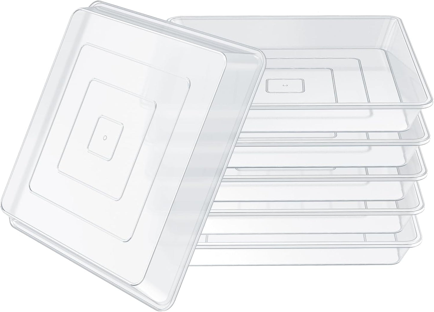 TAQIXI 6 Pack Square Clear Plant Saucer