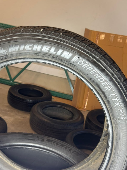 Set of (4) Used 285/45R22 Michelin Defender LTX M/S 114H - 7-7.5/32