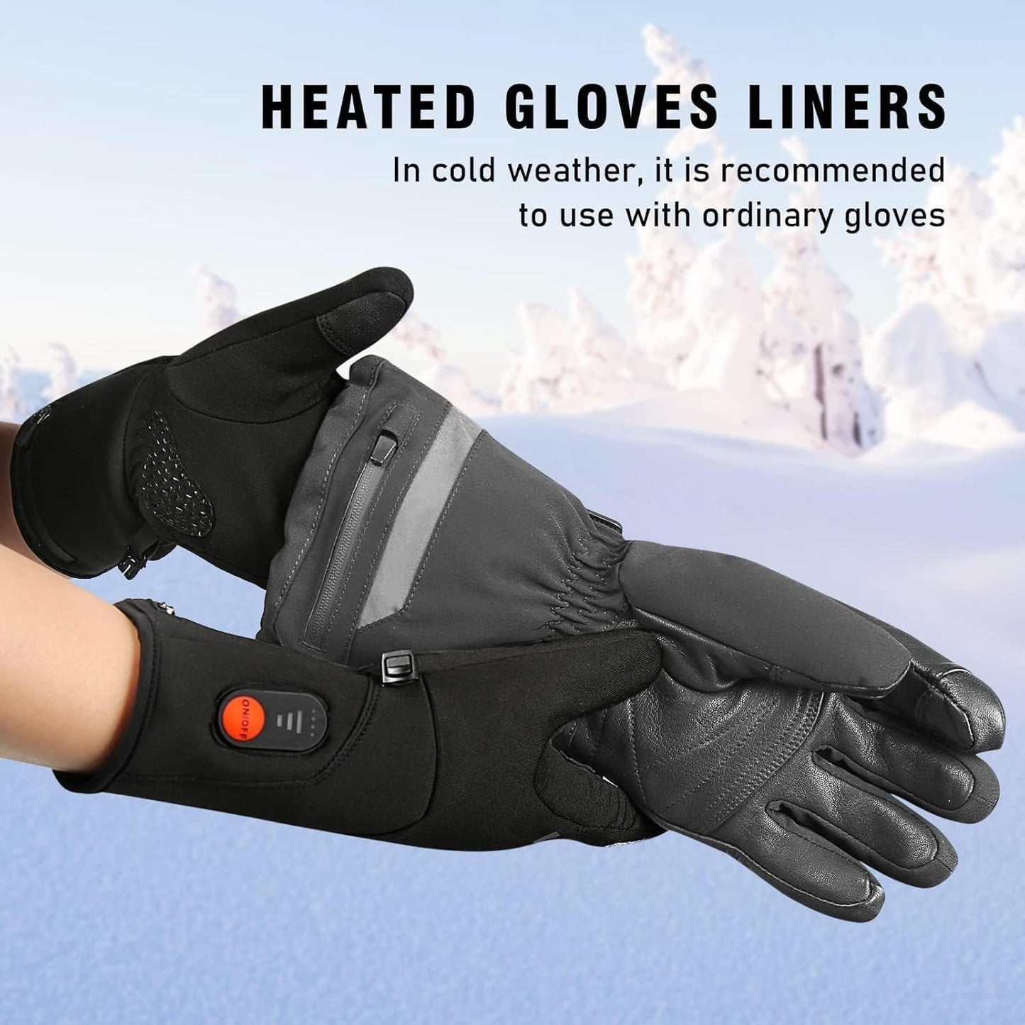 Heated Gloves Liners for Women Men, Rechargeable Electric Battery Thin Heated Work Gloves for Raynaud, Winter Warm Glove Liners for Driving Workingï¼ˆSliverï¼ŒL