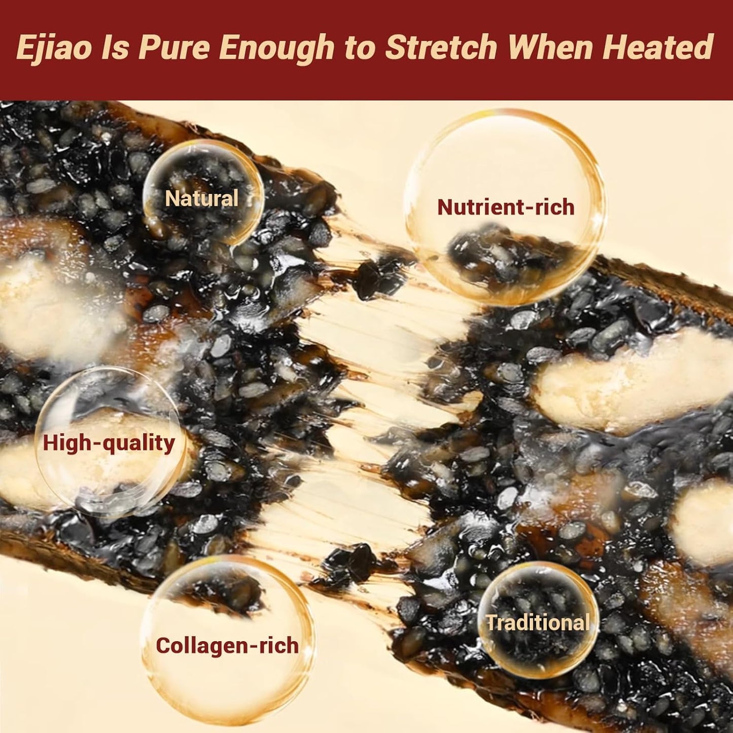 Black Sesame Protein Bar Colla Corii Asini Walnut Cake, Meal Replacement High Protein Snack Used to fight anemia and regulate blood circulation,Handmade, 240g (8.5oz) æ»‹é˜´è¡¥è¡€ å…»è‚¾å›ºç²¾ å®˜æ–¹æ——èˆ°æ­£å“�
