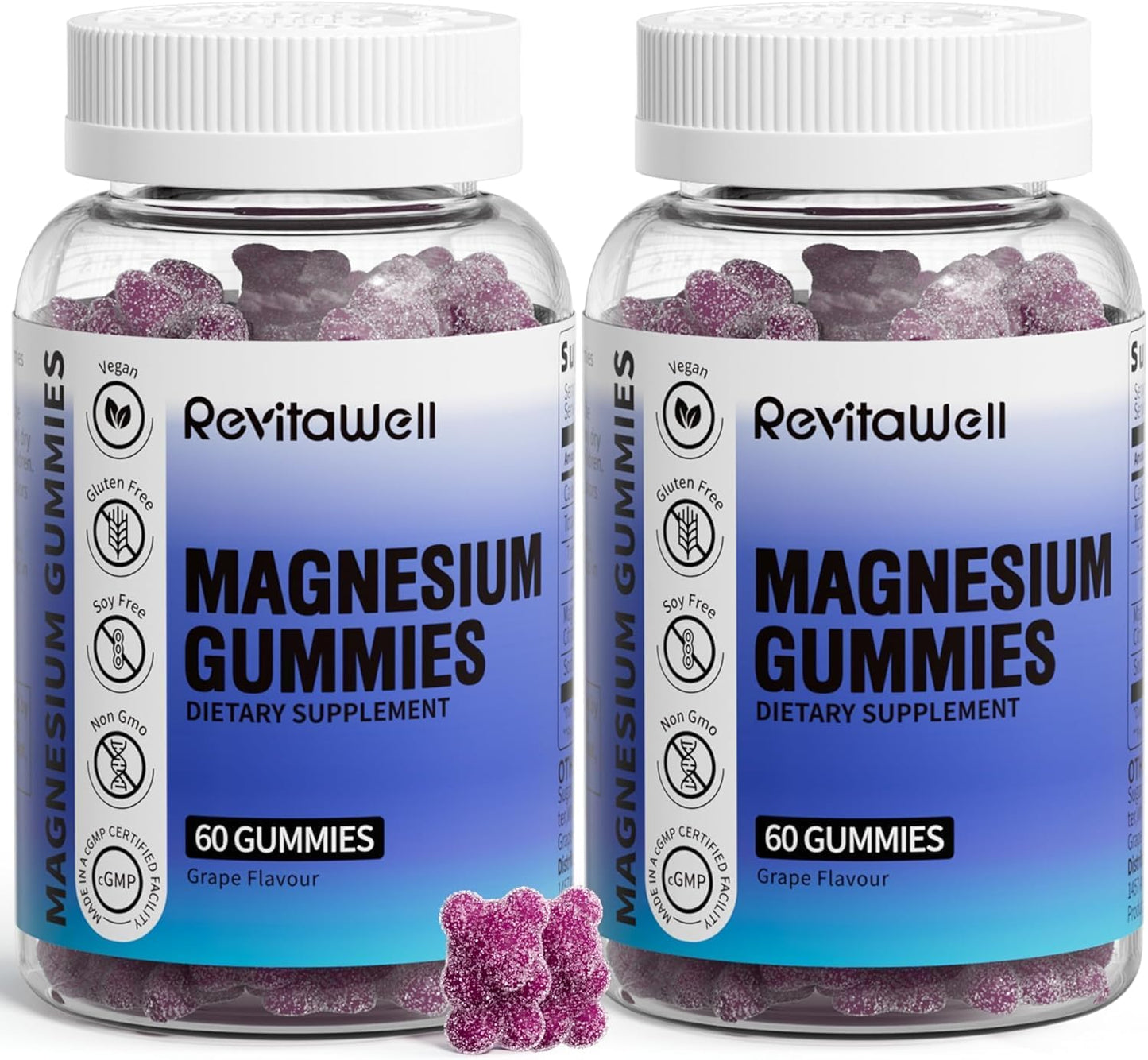 Magnesium Gummies with 2100mg Magnesium Glycinate & Magnesium Citrate(200mg Elemental Magnesium), Calm Magnesium Gummies Vegan for Adults, Support Sleep, Muscle, Bone, Energy, Heart, 120 Count