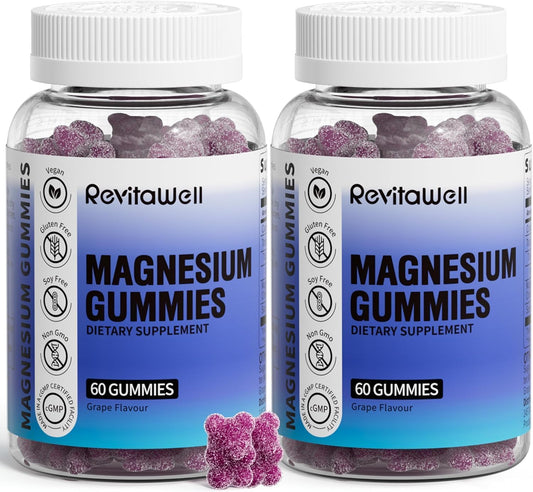 Magnesium Gummies with 2100mg Magnesium Glycinate & Magnesium Citrate(200mg Elemental Magnesium), Calm Magnesium Gummies Vegan for Adults, Support Sleep, Muscle, Bone, Energy, Heart, 120 Count