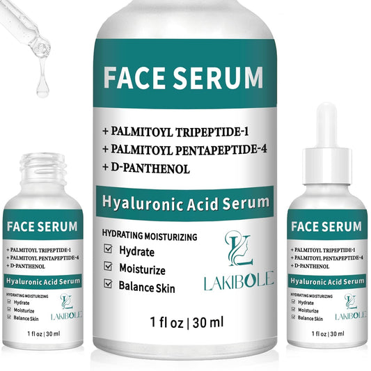 3 Pack 2% Hyaluronic Acid Serum with 4% Tea Tree Extracts & 1% Centella Asiatica Extracts Revitalize & Balance Skin (1fl.oz/30ml Each)