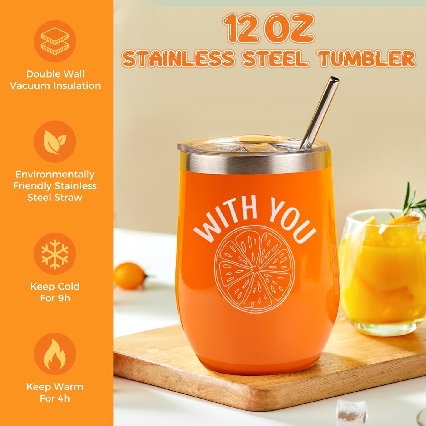 CORALMEE Care Package for Women - Get Well Gifts with Orange Fruit Themed, Thinking of You Gifts with Care & Concern Card Set, Perfect Self Care Gifts for Her, Mom, Sister, Girlfriend, Coworker, Wife