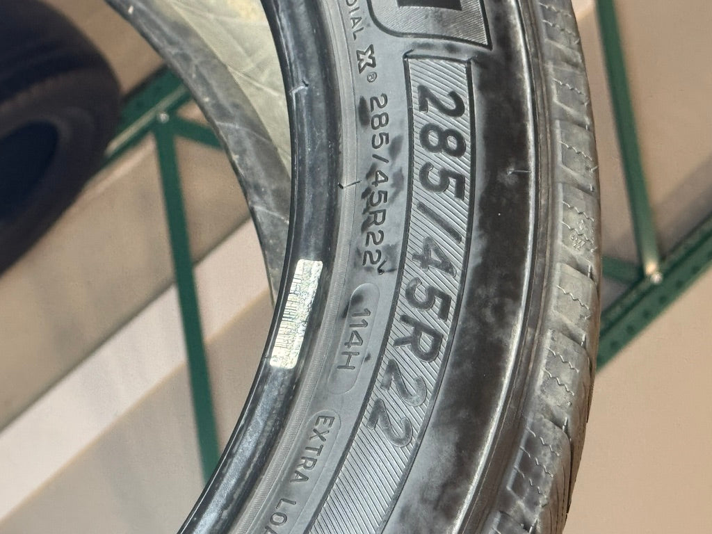 Set of (4) Used 285/45R22 Michelin Defender LTX M/S 114H - 7-7.5/32