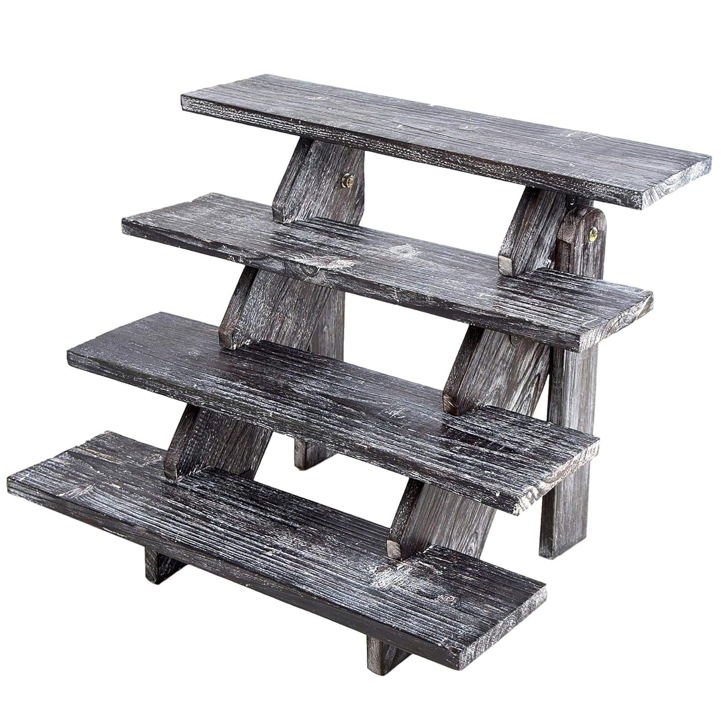 Hallops Rustic Cupcake Stand - Wooden Retail Table Display. Wood Cake Stand Display Table. Product, Food, Dessert, Pastry, Cookie, Merchandise, Market, Donut, Craft Show Tabletop Riser - Black