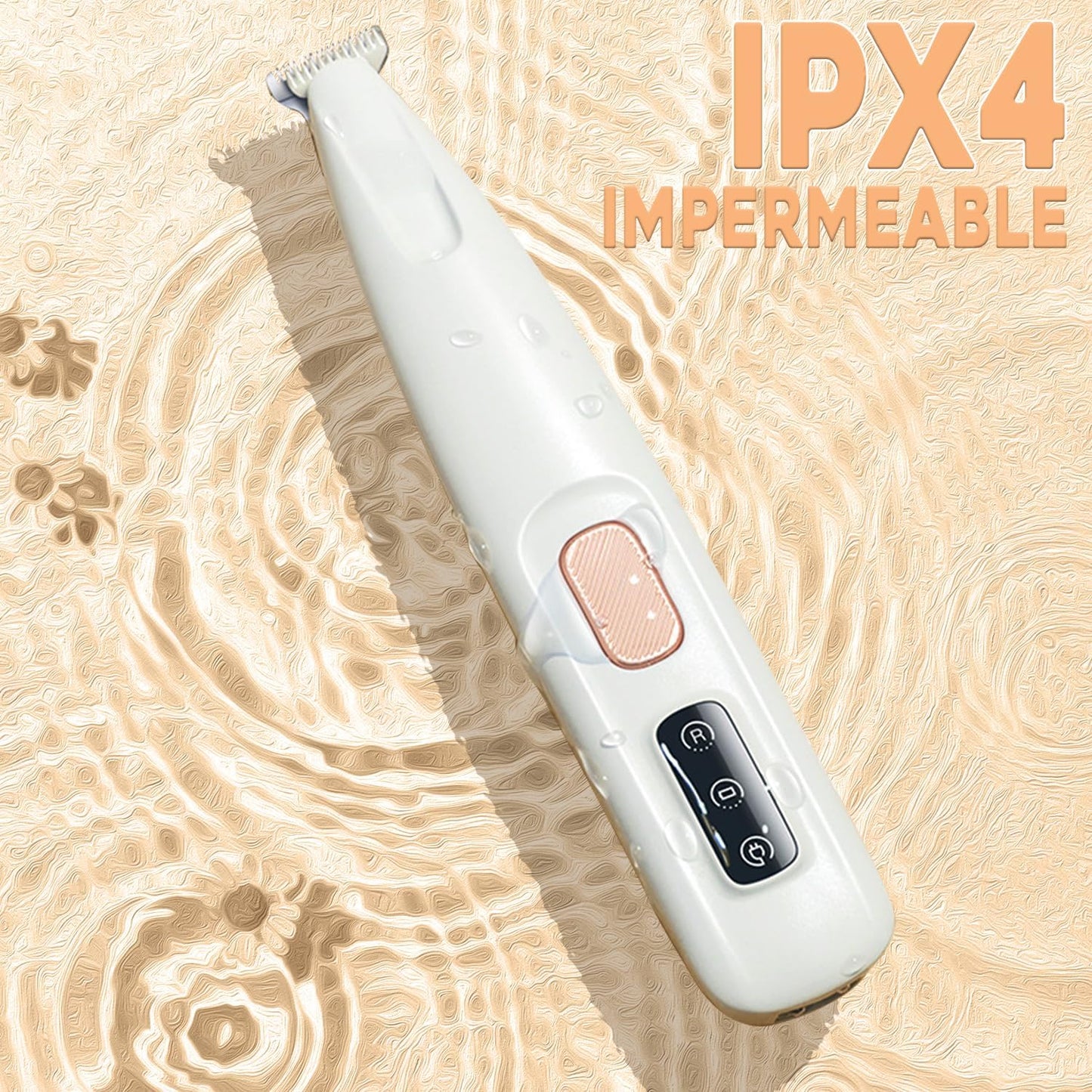 Dokwitz Electric Dog Trimmer for Paws with LED Light, Rechargeable, Low Noise, Waterproof Hair Clipper (White 1 Set)
