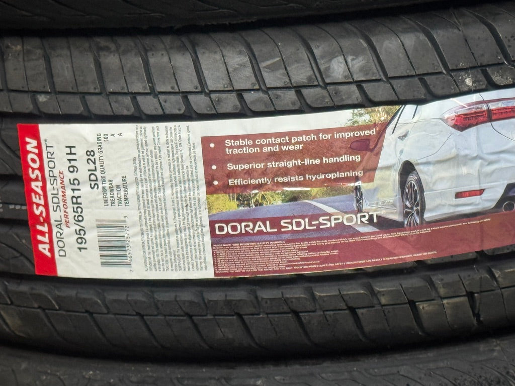 Brand New Doral SDL sport all season performance SDL28 195/65r15 -set of 4
