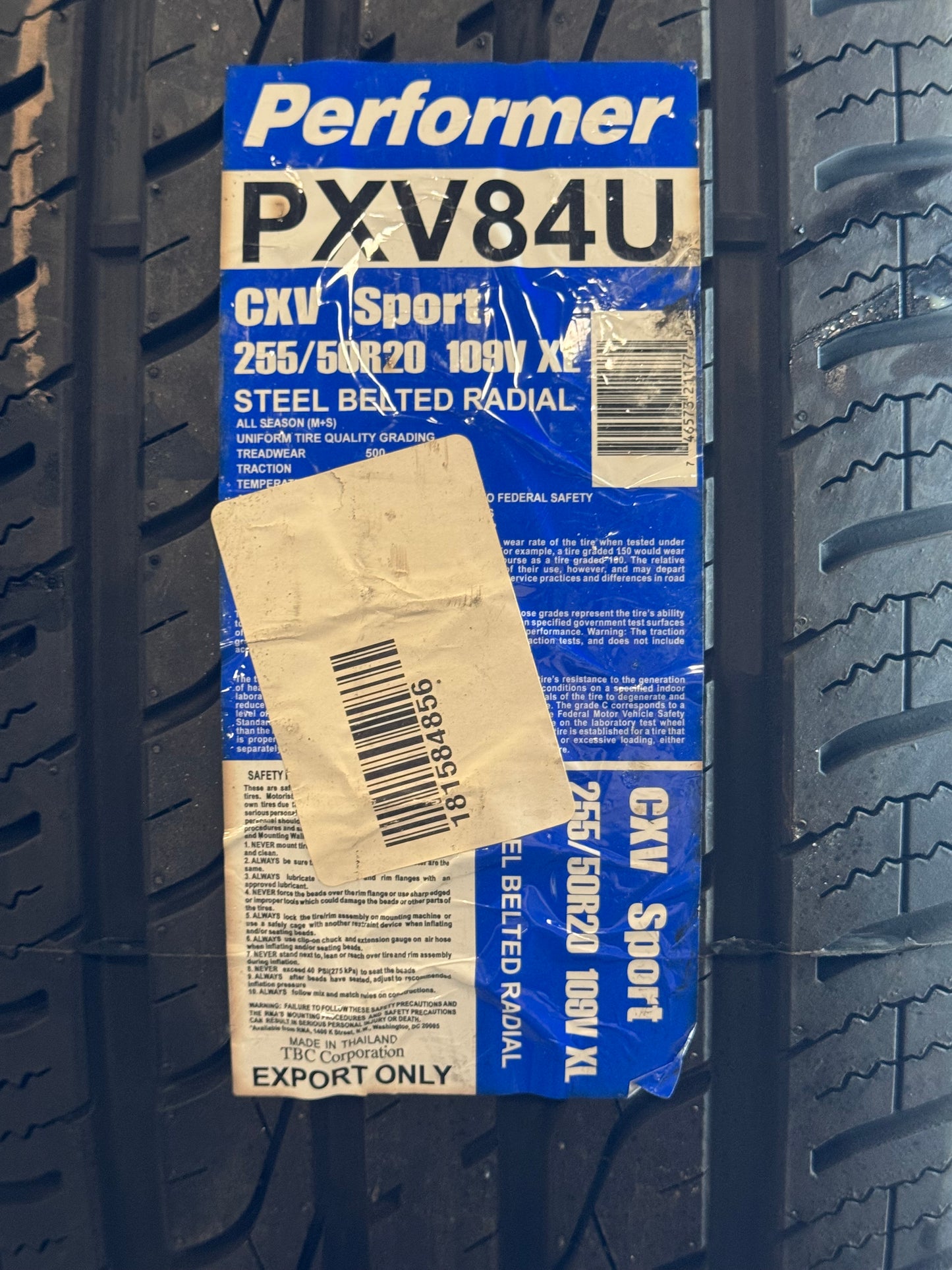 New set of 4 Tires Performer CXV Sport 255/55R18 109V AS A/S All Season